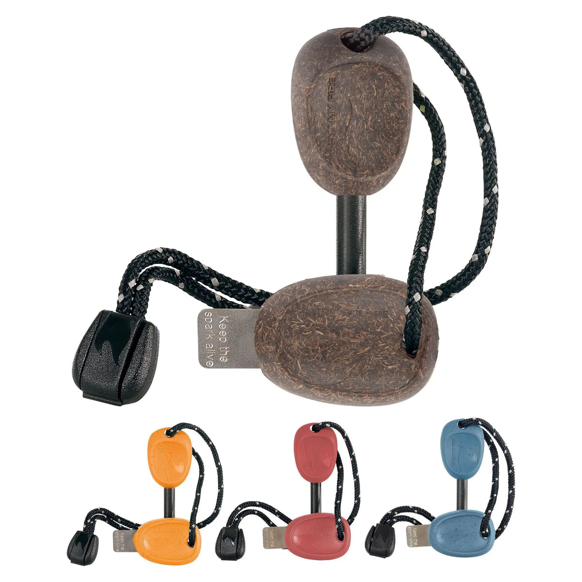 Allume-feu Scout Bio Plastic Firesteel 2.0 - Étincelles 3100°, écologique, efficace, résistant à l'eau, pour papier, bois, gaz.