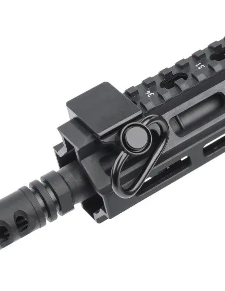 Attache de sangle pivotante en aluminium noir METAL 45 QD pour systèmes picatinny 20mm rail, avec vis et clé pour assemblage