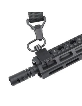 Attache sangle pivotante noir en aluminium METAL 45 QD pour système picatinny 20mm, largeur de sangle maximale 35mm avec vis et clé incluses pour assemblage