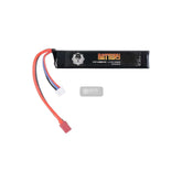 Alt tag pour une batterie LIPO 11.1V 1100MAH 25C T-Dean Duel Code avec connecteur de charge et répartiteur, dimensions 105X20X16.5MM