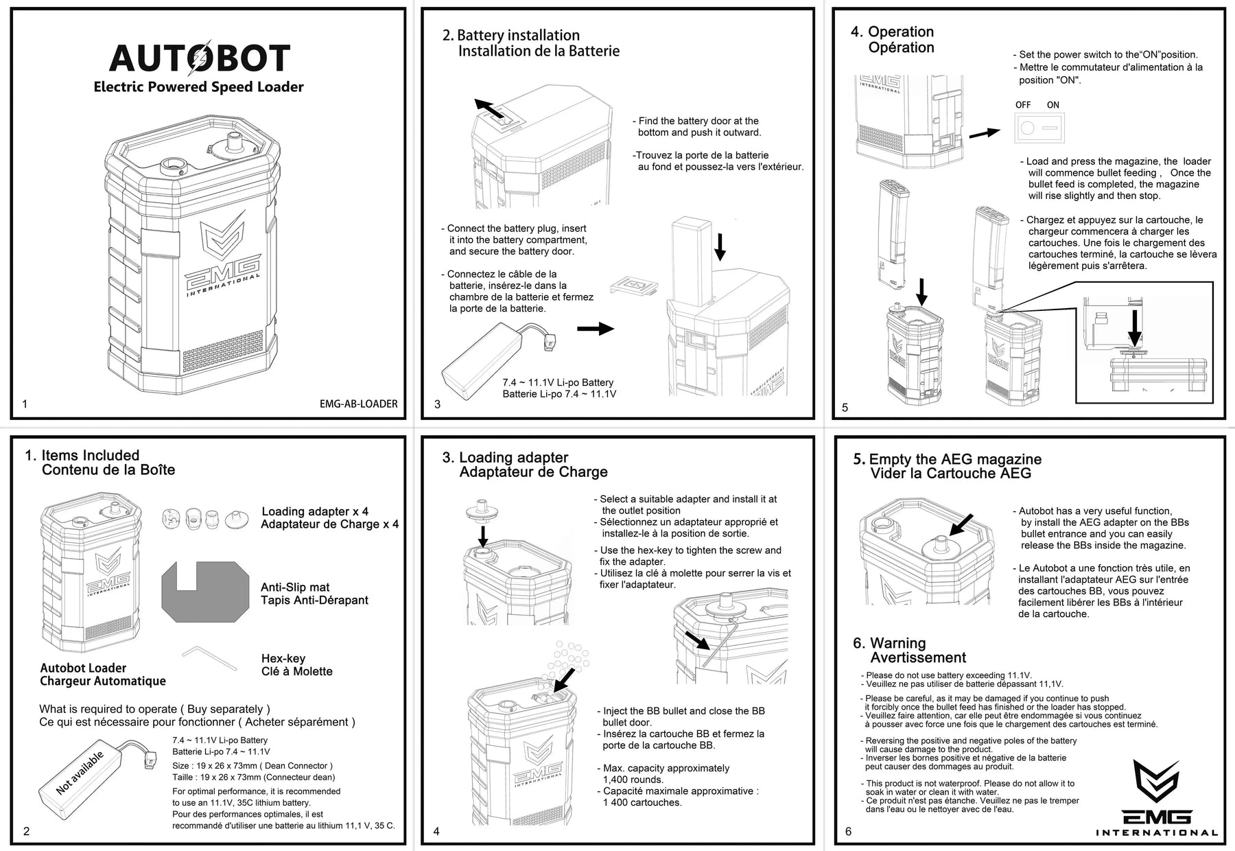 BB Loader Airsoft Automatique EMG Autobot 1400 BBs