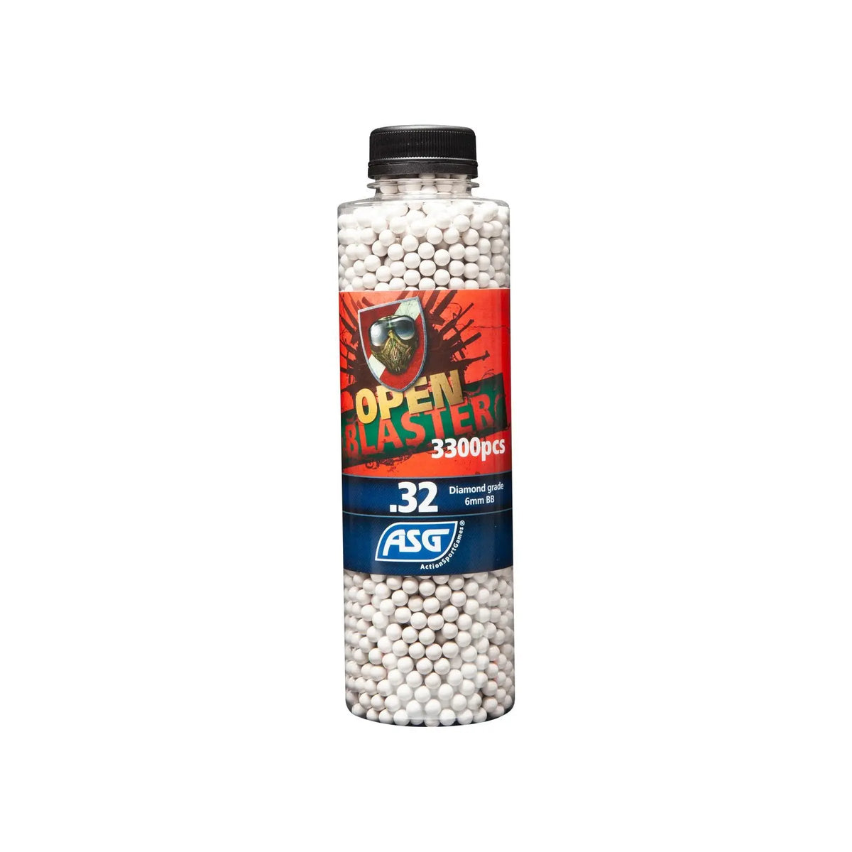 Alt tag pour une bouteille de 3300 billes Open Blaster biodégradables de 0.32g