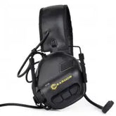 Protection auditive à communication électronique EARMOR M32 Noir avec réduction de bruit et amplification du bruit ambiant, conçue pour les utilisations tactiques