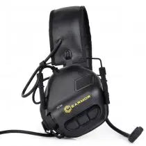 Protection auditive à communication électronique EARMOR M32 Noir avec réduction de bruit et amplification du bruit ambiant, conçue pour les utilisations tactiques
