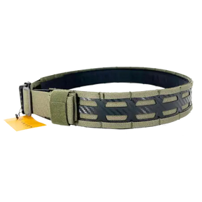 Ceinture militaire CONQUER FL en couleur Ranger Green avec double point d'attache, fabriquée en polymère haute résistance, ultralégère, rigide, avec boucle QD haute résistance et