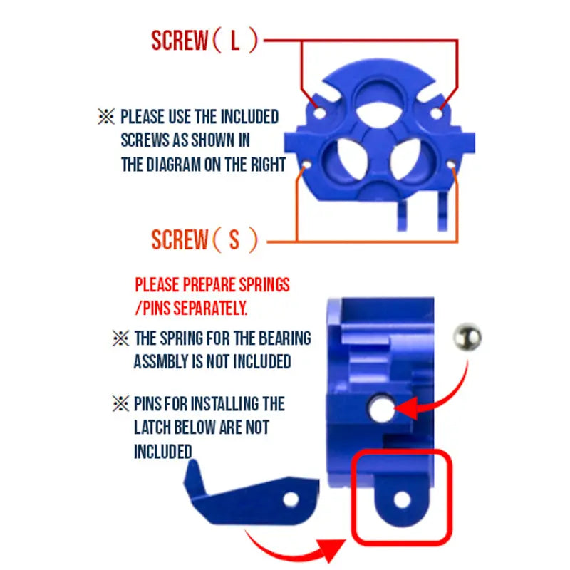 C&C Tac Tokyo Marui SAIGA 12 GBB Enhanced Nozzle Feeding Rear Base (CNC Aluminum) Redwolf
