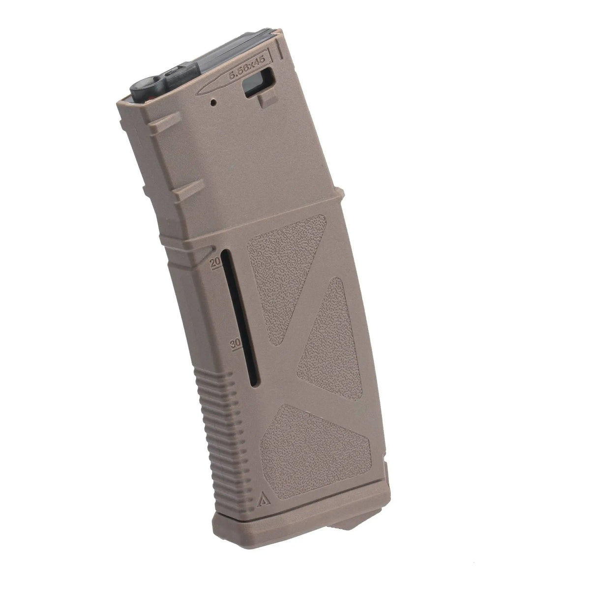 Chargeur M4/M16 Arcturus 30/130 RDS en polymère de couleur tan avec une capacité de 30/130 BB's