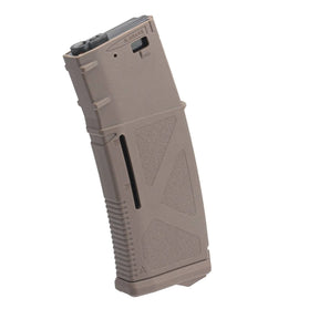 Chargeur M4/M16 Arcturus 30/130 RDS en polymère de couleur tan avec une capacité de 30/130 BB's