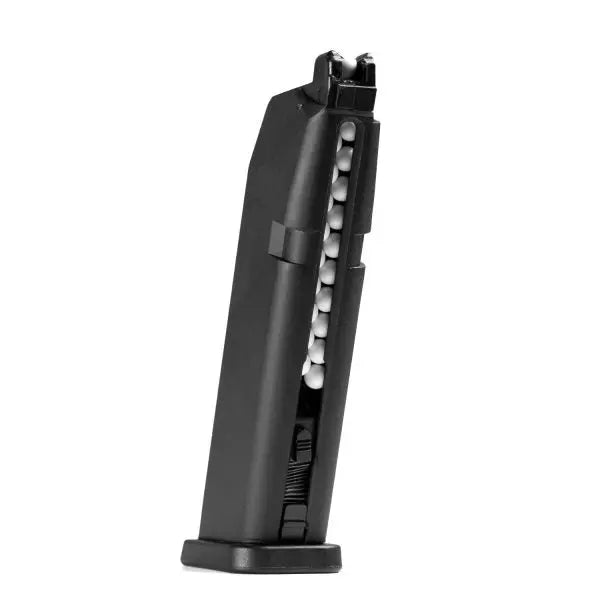 Chargeur à gaz TP22 pour plates-formes de style TP22 et Glock avec capacité de 23 billes et valve de remplissage déplaçable