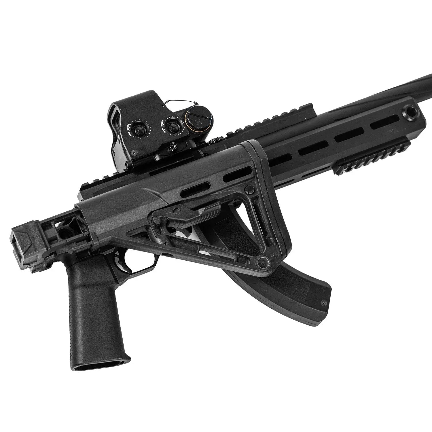 Charnière de crosse pliante pour connecteur Picatinny, permettant le montage et le pliage de la crosse sur un fusil