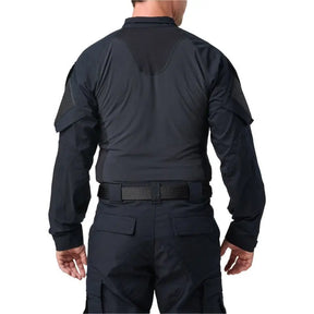 Chemise de combat Flex-Tac TDU Rapid Dark Navy 5.11 à manches longues, fermeture à glissière, tissu Ripstop, poches de manche, coudes renforcés,