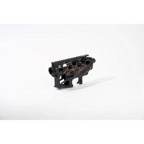Corps Skeleton Essencial Airsoft M4 en alu, usiné en CNC avec motifs uniques et peinture époxy, livré avec top cover, axes, sélecteur de tir