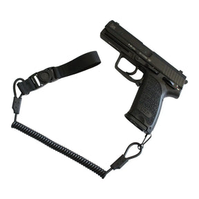Photo fond blanc DRAGONNE DE SECURITE CYTAC avec réplique de poing airsoft accroché. 