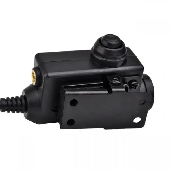 Accessoire Earmor M51 Tactical PTT-Kenwood pour headsets, compatible avec le standard militaire NATO 7.0, système Push To Talk, taille 70x45x22mm, longueur de ligne 840mm