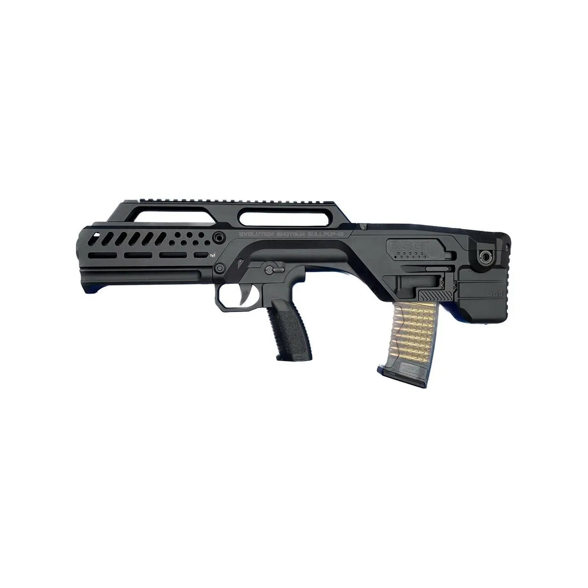ESG-B10 Fusil à Pompe Gaz G&G, un Bullpup ultime avec propulsion gaz, garde-main métal, rail supérieur pour optiques, et chargeur compatible AEG M4