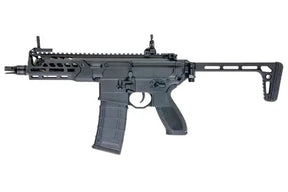 Black E&C MCX Rattler Airsoft AEG 5.6 inch rifle made of metal, electric power source, semi-auto and full auto shooting mode