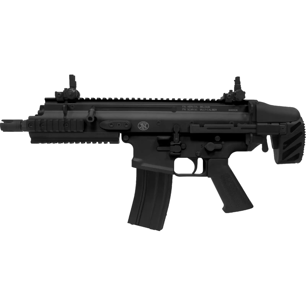 FN Scar-SC BRSS Noir, réplique réaliste de la célèbre arme avec mécanisme blowback et marquages officiels
