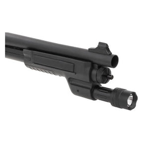 Alt tag pour un fusil à pompe Velites Ferrum S-VI noir de Secutor, avec une fabrication externe en métal, une longueur de 80-88 cm, un canon interne de 300 mm,