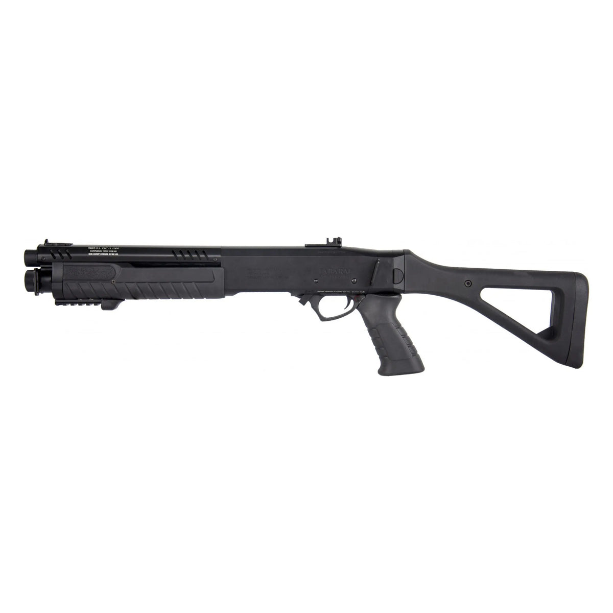 Meilleur fusil à pompe FABARM STF12 initial Noir à gaz avec corps en métal, crosse rétractable, et mode de tir SAFE, 3 BB's, 6 BB's.