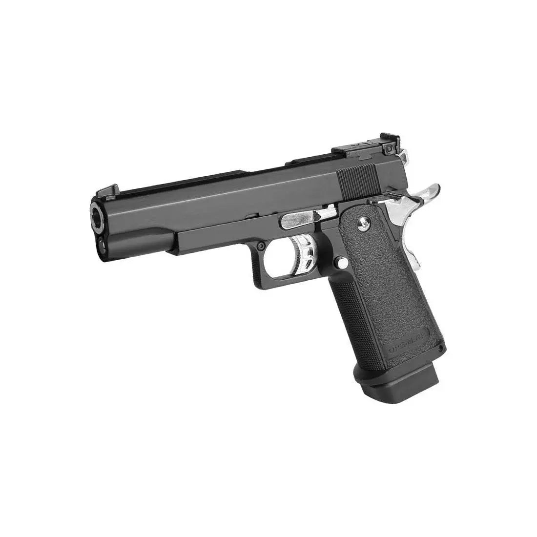 GBB HI-CAPA 5.1 Golden Eagle full metal airsoft pistolet avec chargeur gaz, blow back, hop up, poids de 840g, longueur de 218mm, et FPS de 300