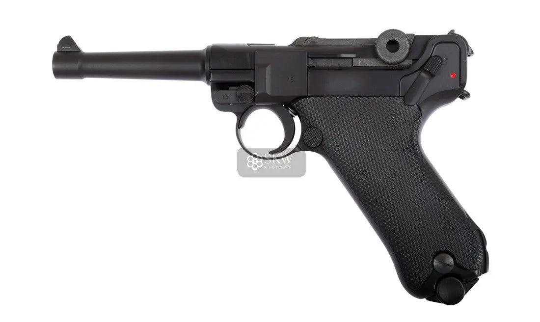 GBB P08 4" BLACK PISTOLET WE