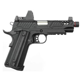 GBB PTS Zev Ed-Brown 1911 noir, un pistolet à gaz blowback haut de gamme compatible avec les optiques RMR et les viseurs à point rouge.