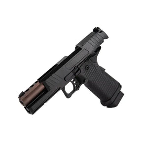 Pistolet Golden Eagle GBB hi-capa 5.1 noir/bronze avec gaz blowback, canon interne 113mm et conception métal/polymer