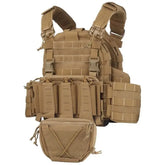 Gilet tactique Arc System en couleur Coyote Brown, durable et personnalisable avec des options de stockage d'accessoires multiples