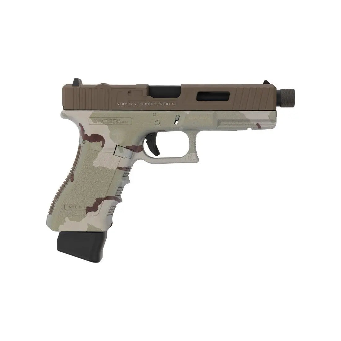 Gladius Magna III Custom 3 Color Desert Secutor Arms avec Blow Back, Hop Up, poids de 730 g, 300-320 FPS, glissière CNC de haute qualité, compatibilité RMR SAG1020
