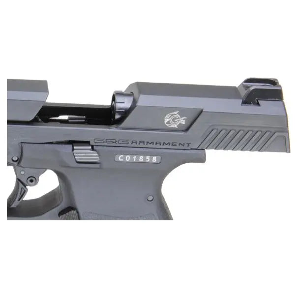 Réplique de G&G PIRANHA MK I avec cadre en polymère et culasse splitté, design tactique, culasse retravaillée et système de compression de gaz nouvelle génération