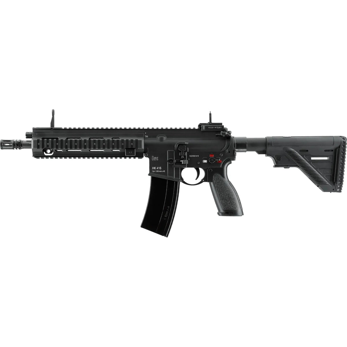 Airsoft HK416 A5 GBBR noir en métal avec système blowback et améliorations de fiabilité et stabilité