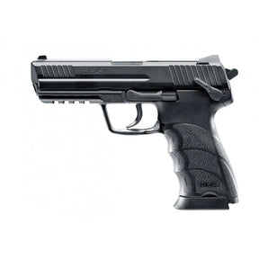 Pistolet HK45 HK GNB avec culasse en métal, capacité de 15 coups, énergie maximale de 2 joules, longueur de 203mm, poids de 630g, recommandation de bil