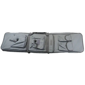Housse de transport 120cm grise pour armes ou répliques avec rangements et poches
