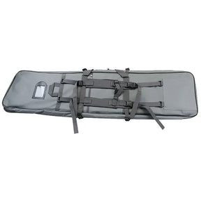 Grise housse de transport 120cm pour armes ou répliques avec rangements et poches, résistante et imperméabilisée