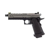 Hi-Capa 5.1 SPLIT Gris / Noir 1,0J - Pistolet GBB airsoft robuste et fiable de Vorsk avec culasse split métal, grip texturé, visée fibre