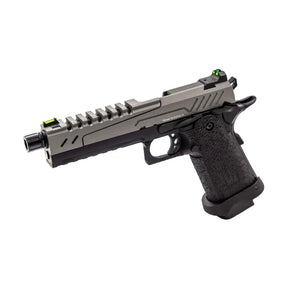 Réplique de pistolet airsoft Hi-Capa 5.1 SPLIT Gris / Noir 1,0J de Vorsk, inspiré des armes de combat et de compétition modernes, avec culasse split