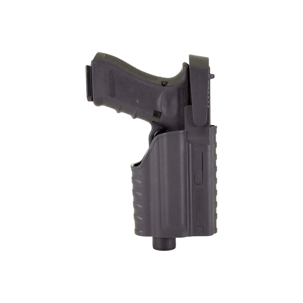 SEO optimised alt tag: Rigide Glock holster avec lampe