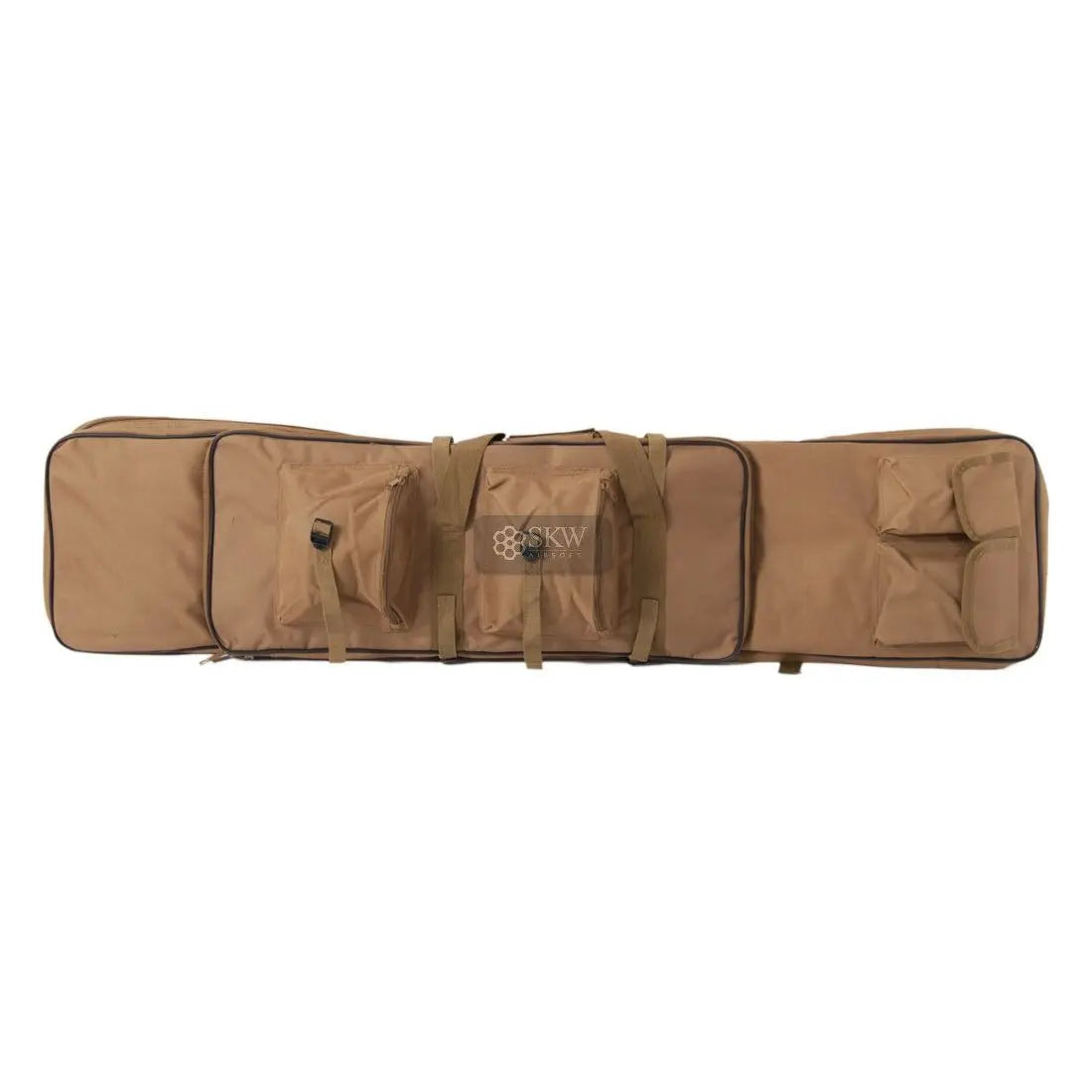 Alt: Housse de transport multipoches 120cm Tan Delta Tactics pour fusil, matelassée, avec 3 poches porte-chargeurs et 2 poches externes multifonctions en polyester Oxford 450D