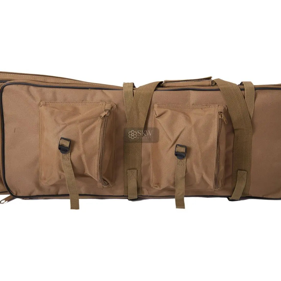 Alt tag pour housse de transport pour fusil 120cm Tan Delta Tactics avec multipoches, matelassée, en polyester Oxford 450D