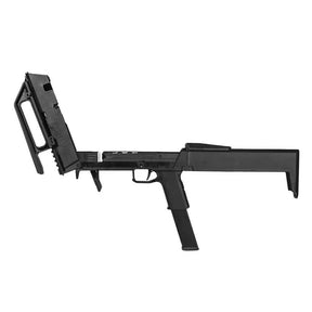 Kit FMG9 compact avec pistolet Orion, traceur Acetech et fonctionnalités de dépliage automatique et de tir semi/full auto.