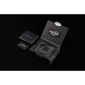 Kit d'amélioration électronique GATE ASTER V2 pour réplique airsoft avec câblage avant, comprenant un module programmable, patch, carte de programmation et guide d'installation.