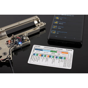 Kit de bloc détente GATE ASTER V2 avec câblage avant pour airsoft, incluant détente électronique programmable, contrôle de la cadence de tir et plusieurs autres fonctionnalités avancées.
