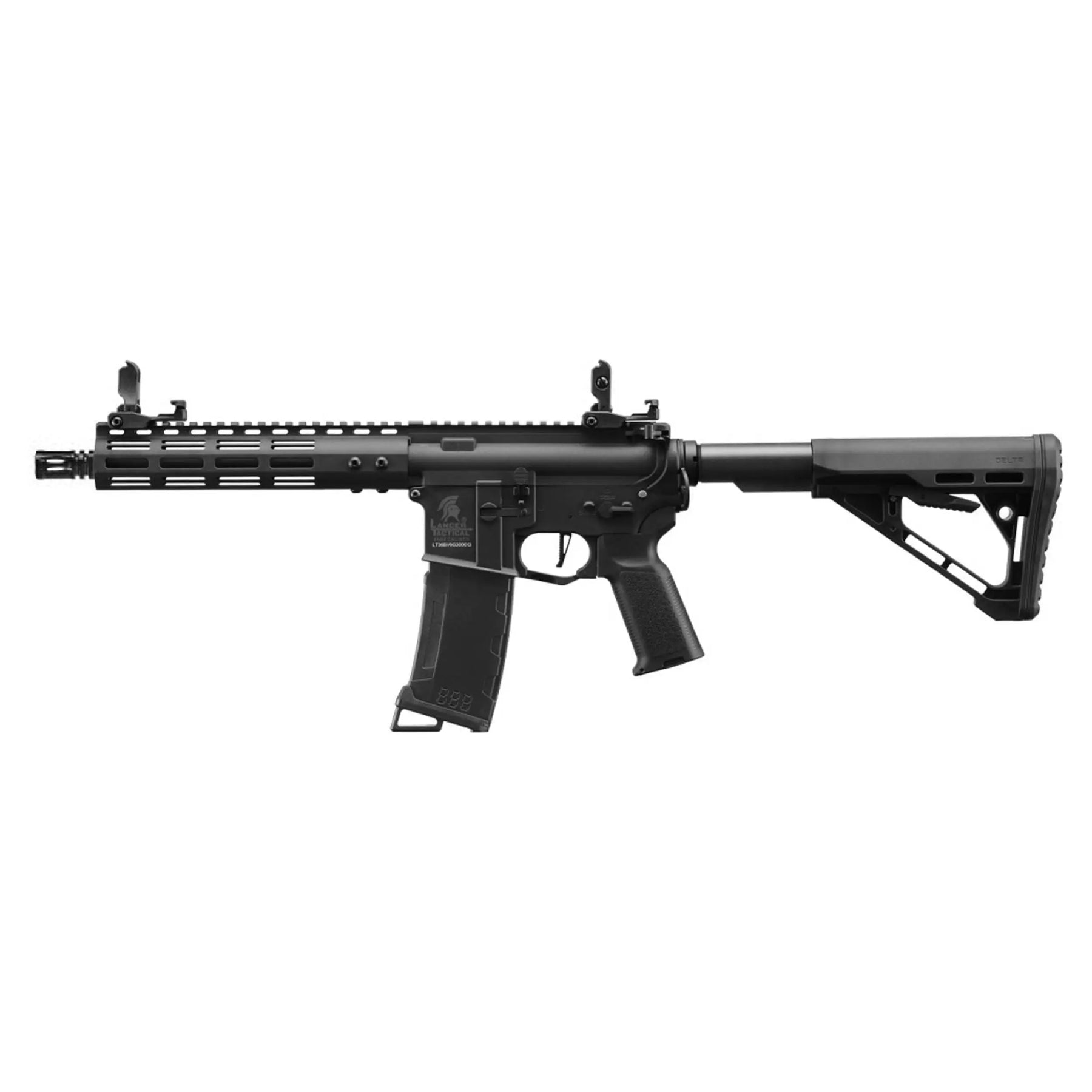 Réplique d'airsoft LT-36 Archon Lancer Tactical Gen 3 Noir avec Crosse Delta et garde-main M-LOK de 9 pouces