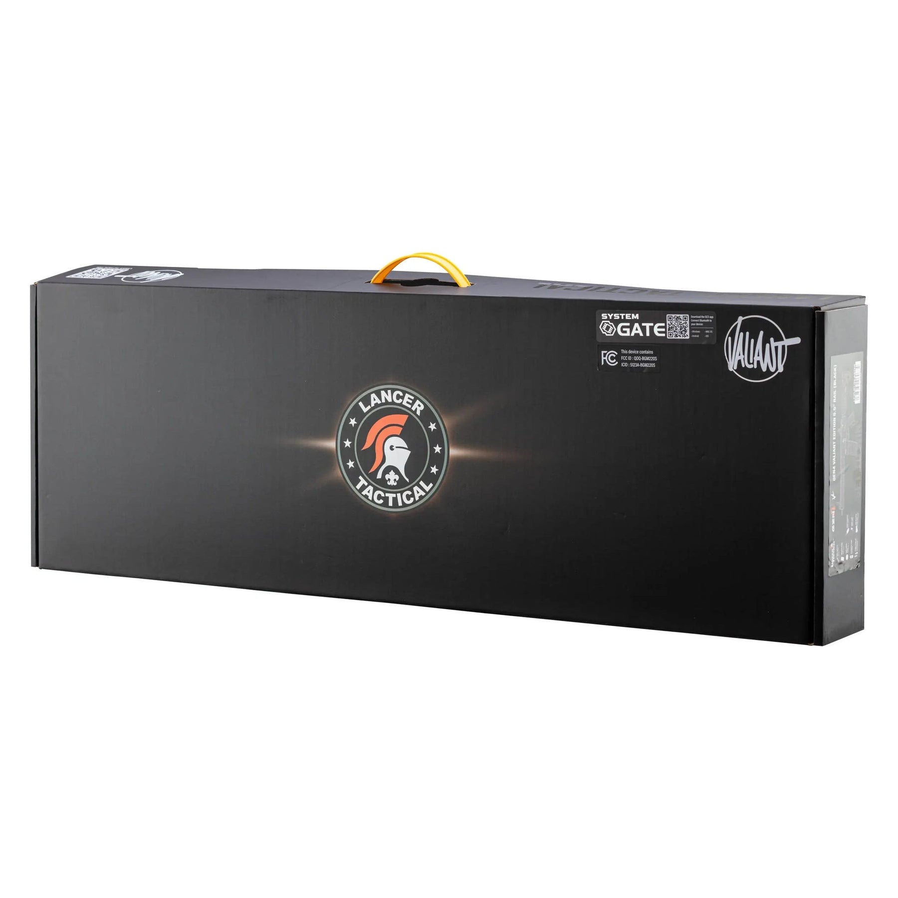 Réplique limitée Lancer Tactical VALIANT GEN4 avec des caractéristiques avancées comme une Gearbox V2 gen 4, un système MOSFET Aster 2 Bluetooth, et un canon de précision