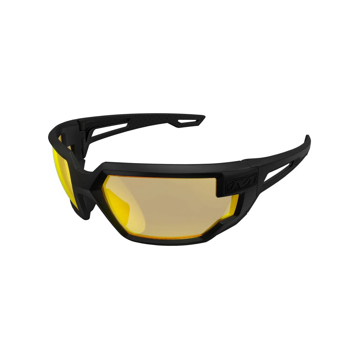 Lunettes Tactical TYPE-X verre jaune MECHANIX offrant une vue dégagée, une protection anti-buée et anti-UV, résistantes aux rayures et conformes aux normes de sécurité balistique