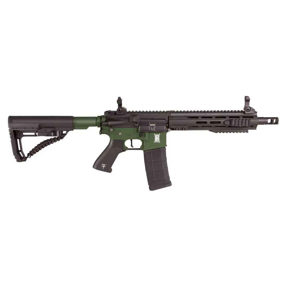M4 SAIGO Bushido Yu OD airsoft gun with electronic trigger and metal parts, weighs 2500g, length 750mm, FPS 330, 130 rds magazine