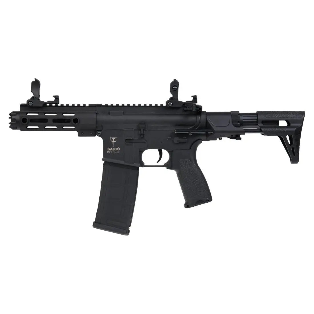 Réplique d'arme M4 SAIGO Shinobi Noir avec Hop Up, poids de 2000g, longueur de 750mm, fabriquée en polymère, FPS de 330 et chargeur de 130