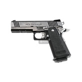 Marui GBB Hi-Capa Dual Stainless airsoft gun avec Blow Back, Hop Up, 850 g de poids, 199 mm de longueur, en ABS métal, FPS de 280-300 et un chargeur de