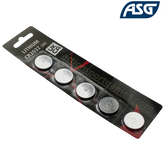 Pack de 5 piles lithium 3V CR2032 sans mercure pour optiques de visées et accessoires - ASG
