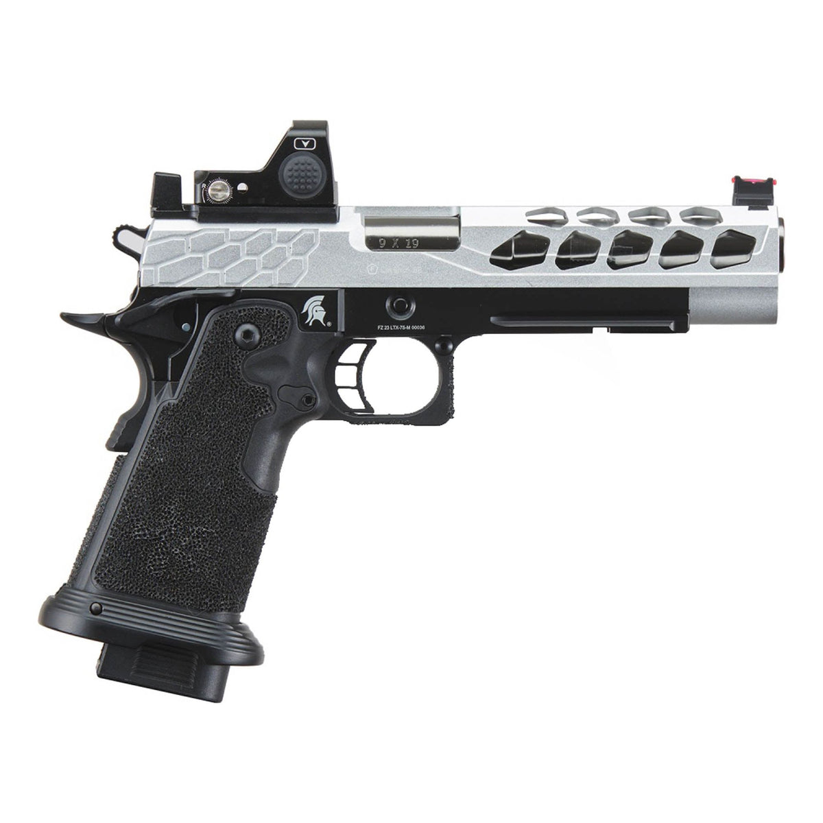 GBB Stryk Hi-Capa 5.1 Silver Lancer Tactical avec RMR